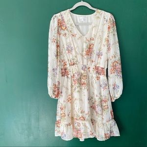 Lauren Conrad Floral Long Sleeve Midi Dress